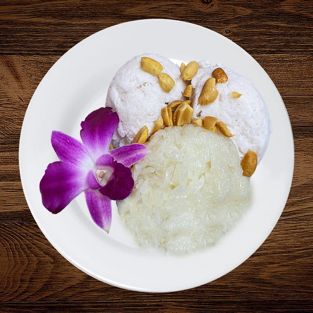 Thai Coconut Ice Cream with Sticky Rice.
