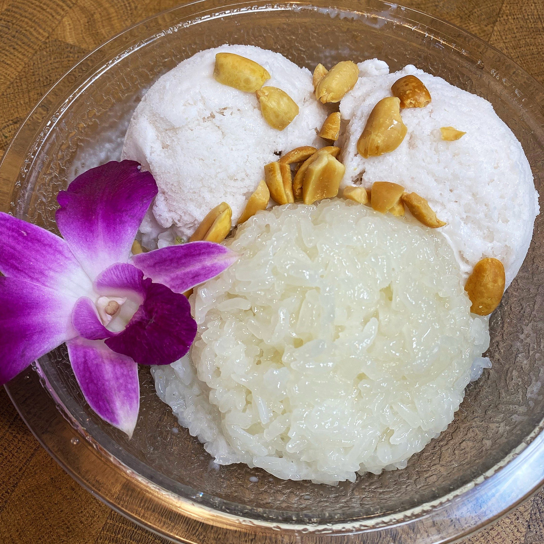 Thai Coconut Ice Cream with Sticky Rice.